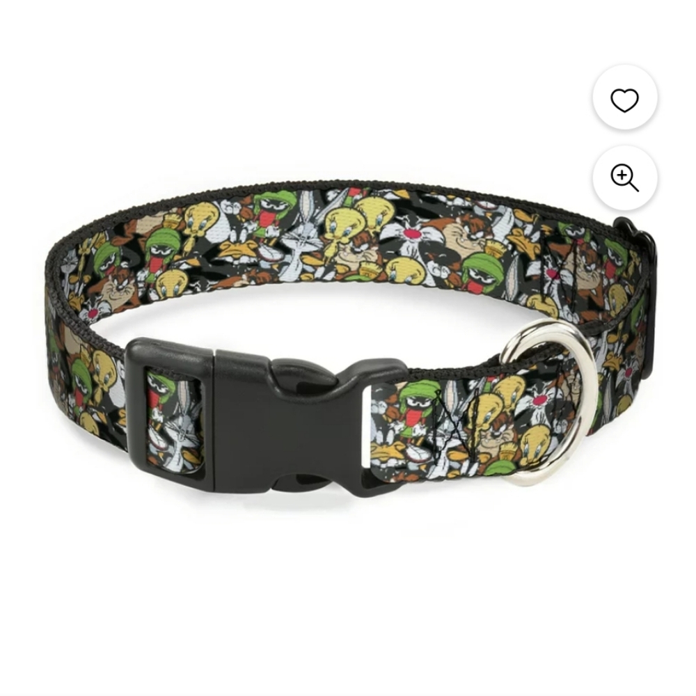 Buckle-Down Looney Tunes, Dog Collar Plastic Clip, Looney Tunes 6 Character Stac